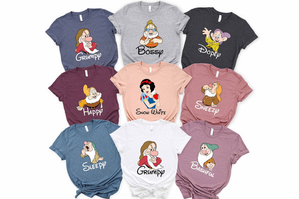 Seven Dwarfs Shirts, Seven Dwarfs, Disney Group Shirts, Snow White, Disney Family Shirts, Shirts for Family, Disney family, 7 dwarfs - 1.jpg