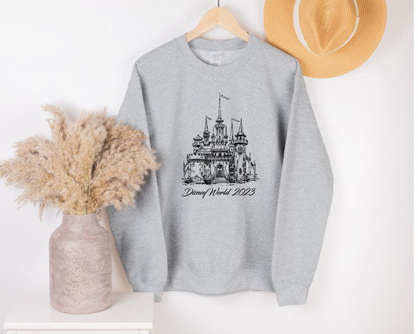 Retro Castle Disneyworld Est 1971 Sweatshirt, Disneyworld Shirt, 2023 Family Vacation Shirt, Magic Kingdom, Disney Castle Shirt - 4.jpg