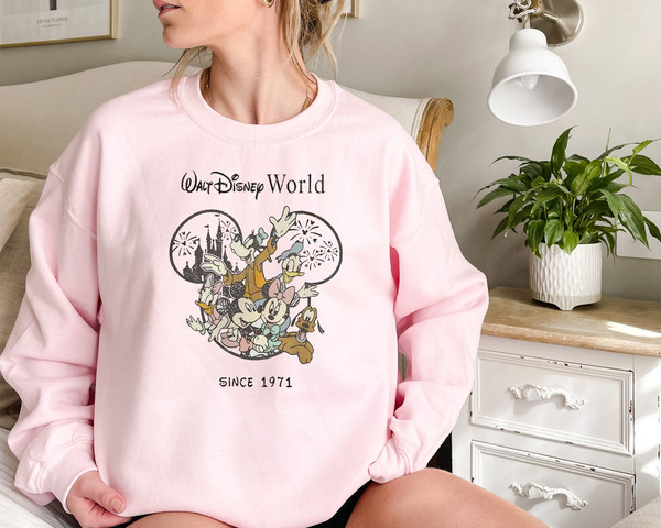 Vintage Mickey And Friends Disneyworld Est 1971 Sweatshirt, Disneyworld Shirt, 2023 Family Vacation Shirt, Magic Kingdom, disneyworld Shirts - 3.jpg