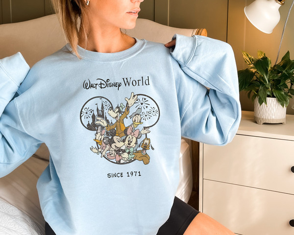 Vintage Mickey And Friends Disneyworld Est 1971 Sweatshirt, Disneyworld Shirt, 2023 Family Vacation Shirt, Magic Kingdom, disneyworld Shirts - 4.jpg