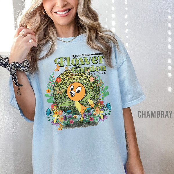 Comfort Colors Orange Bird Shirt, Epcot Flower & Garden Festival 2023, Disney Orange Bird Epcot, Figment Epcot, Let The Magic Blossom Shirt - 3.jpg