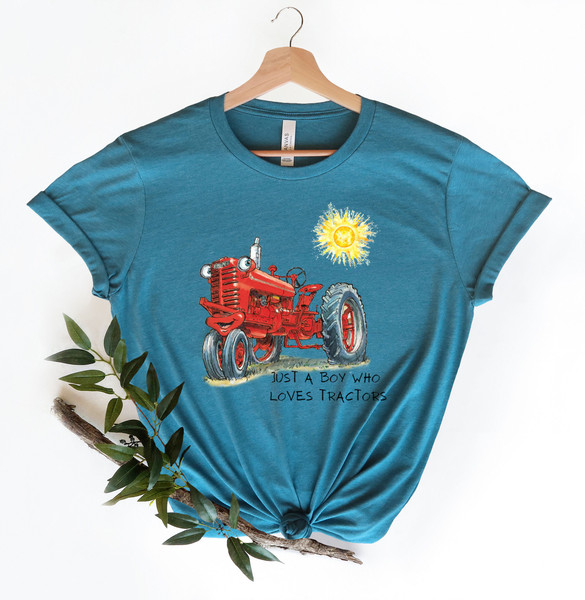 Just A Boy Who Loves Tractors, Tractor Shirt, Red Tractor Shirt, Kids Tractor Shirt, Tractor T-Shirt - 2.jpg