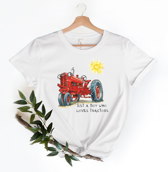 Just A Boy Who Loves Tractors, Tractor Shirt, Red Tractor Shirt, Kids Tractor Shirt, Tractor T-Shirt - 3.jpg
