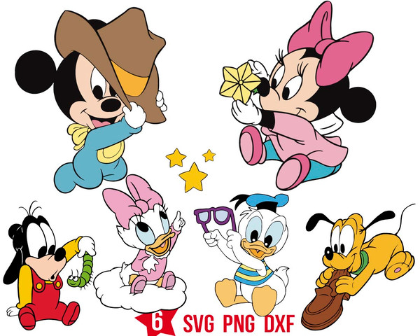 baby mickey mouse friend svg