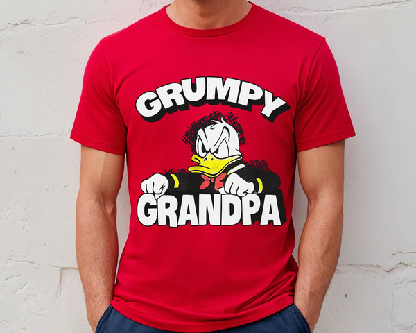 Disney Grumpy Grandpa Shirt, Angry Donald Duck Grandpa Tshirt, Father's Day Gift for Red 5XL Tshirt | Grateful Love