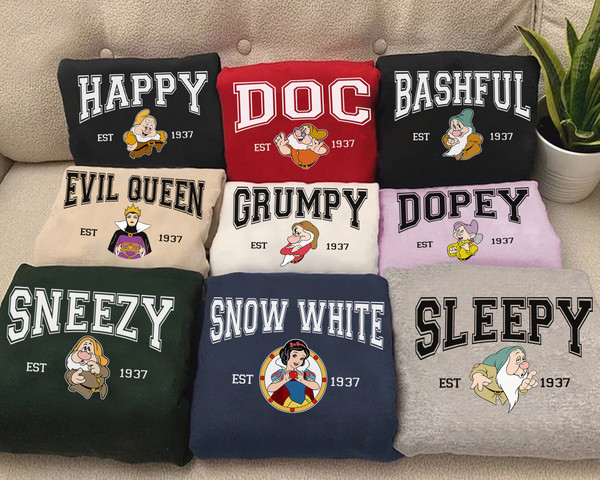 Disney Vintage Snow White and The Seven Dwarfs Characters Group Custom Shirt, WDW Unisex T-shirt Family Birthday Gift Adult Kid Toddler Tee - 1.jpg