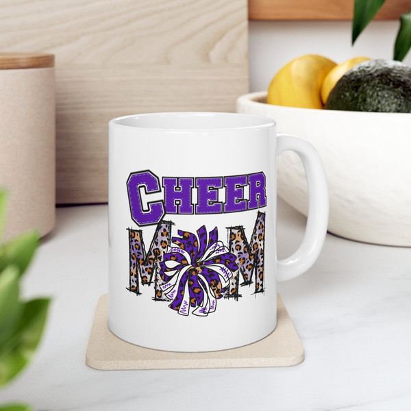 Cheer Mom Mug, Cheerleader Mama Mug, Cheer Mom Gift Mug, Leopard Print Cheer Mom Mug, Mother's Day Cheer Mom Gift Mug, Cheer Mom Ceramic Mug - 2.jpg