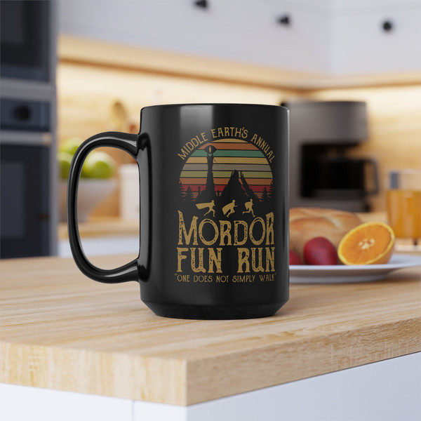 Mordor Fun Run Mug, Middle Earth's Annual Mordor Fun Run One Does Not Simply Walk Mug, Lord of the Rings Mug, Lord Mug, Movie Ceramic Mug - 6.jpg