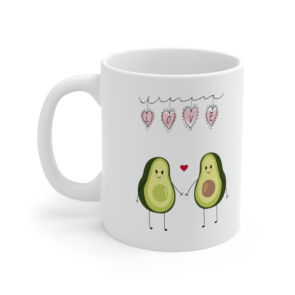 Avocado Lover Ceramic Mug 11oz, Mug Gift for Love, Gift Mug for Valentine's Day, Lover Mug 11oz - 3.jpg