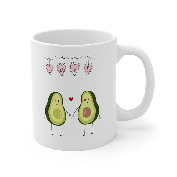 Avocado Lover Ceramic Mug 11oz, Mug Gift for Love, Gift Mug for Valentine's Day, Lover Mug 11oz - 4.jpg