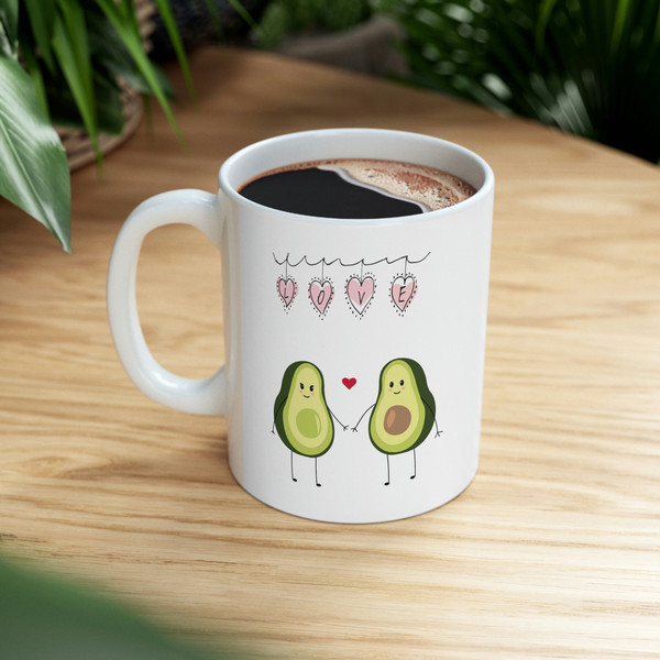 Avocado Lover Ceramic Mug 11oz, Mug Gift for Love, Gift Mug for Valentine's Day, Lover Mug 11oz - 9.jpg
