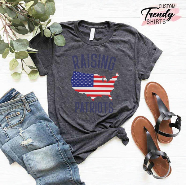 Patriotic Mom Dad Gift, Republican Gifts, Patriot American Mom, Patriotic Mom Shirt, Conservative Shirt, USA Shirt, Raising Patriots T-Shirt - 5.jpg