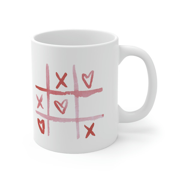 Tic-Tac-Toe Love Ceramic Mug 11oz, Mug Gift for Couple, Gift Mug for Valentine's Day, Mug for Love, Ceramic Mug 11oz - 3.jpg