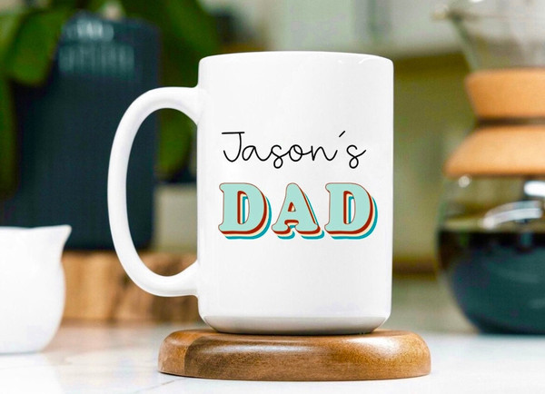 First Time Dad Gift, Retro New Dad Mug, New Daddy Mug, New Dad Gift, Personalized Gift For Dad, Fathers Day Gift, Baby Reveal Mug, DILF Mug - 1.jpg