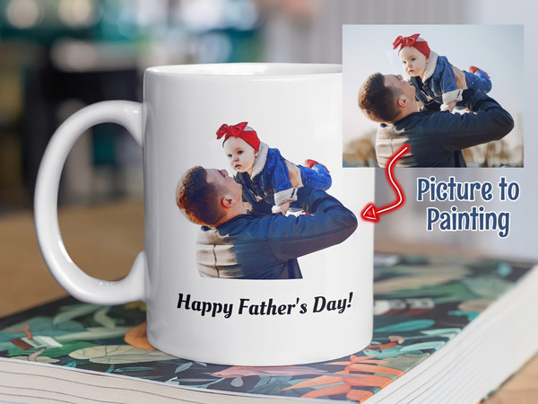 Personalized Painted Father's Day Mug, Dad Photo Mug, Father's Day Gift, Custom Photo Gifts, Photo Mug With Text, BEST FATHERS DAY Gift - 2.jpg