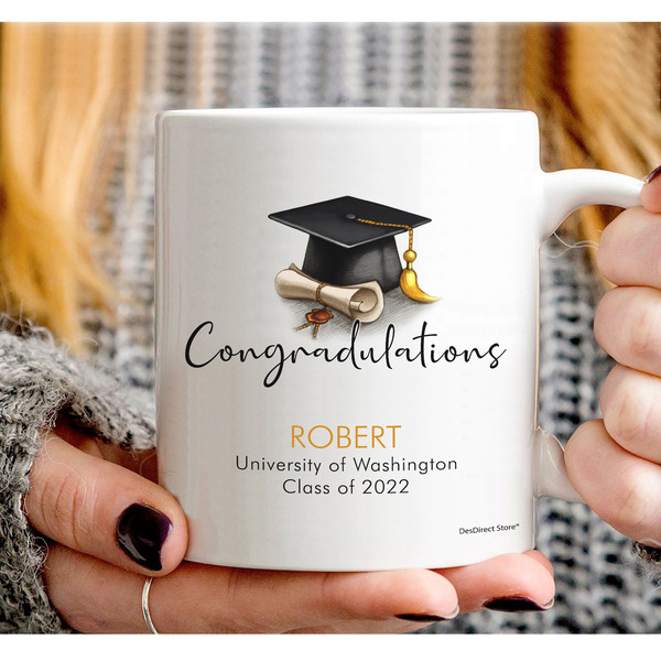 Personalized Gift Coffee Mug, Custom Graduation Mug Class Of 2023 Custom Congrats Graduation Gift him Her Mug 11, 15 oz - Greeting Card Gift - 1.jpg