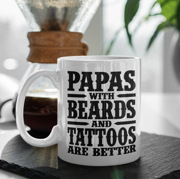 Papas With Beards And Tattoos Coffee Mug  Microwave and Dishwasher Safe Ceramic Cup  Papa Gifts For Men Tea Hot Chocolate Gift Ideas - 2.jpg