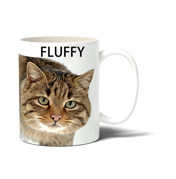 Custom Cat Dog Pet Portrait From Photo - Personalized Pet Name - Birthday Gift For Dog Cat Pet Lover - 11 - 15 Oz White Coffee Tea Mug Cup - 3.jpg