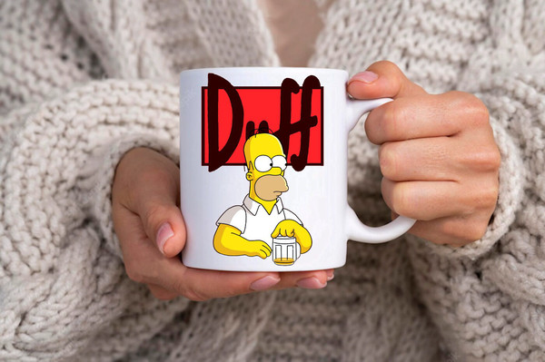 Homer The Duff Beer The Simpsons Comedy TV Show - Novelty Cute Funny Anniversary Birthday Present, 11 - 15 Oz White Coffee Tea Mug Cup - 2.jpg