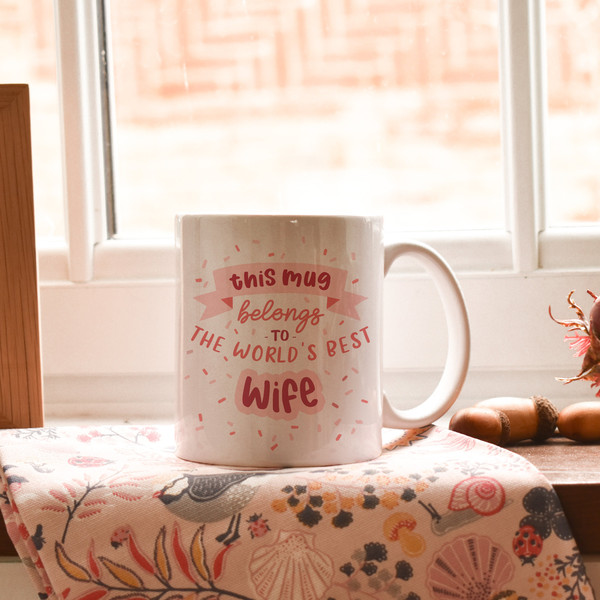 World's Best Wife Mug, wife gift, gift for her, anniversary present, pink mothers day present, birthday, thank you gift, best friend mg048 - 3.jpg