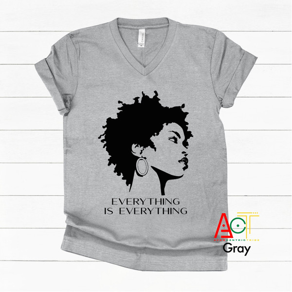 African Clothing For Women - Music V Neck - Black Girl V Neck - Concert V-Neck - Black Power - Black Girl Magic  Everything Is Everything - 2.jpg