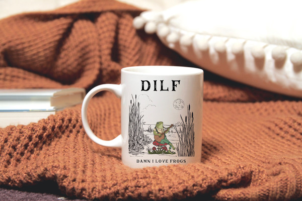 Frog Mug, Dilf, Cottagecore mug, Dad Gift, mushroom mug, Man I love frogs, goblincore, gift for dad, fathers day gift - 2.jpg