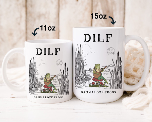 Frog Mug, Dilf, Cottagecore mug, Dad Gift, mushroom mug, Man I love frogs, goblincore, gift for dad, fathers day gift - 4.jpg