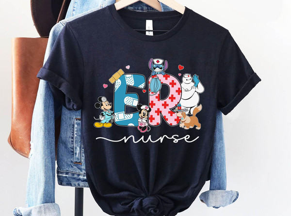Disney Characters Er Nurse Shirt  Mickey Minnie Nana Dog Baymax Nurse Tee  Disney Gift For Nurse  Nurse's Day 2023 T-shirt  Nurse Life - 4.jpg