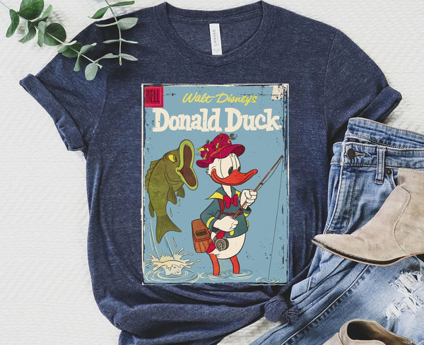 Funny Donald Duck Bass Fly Fishing Disney Shirt, Disney Fish - Inspire  Uplift