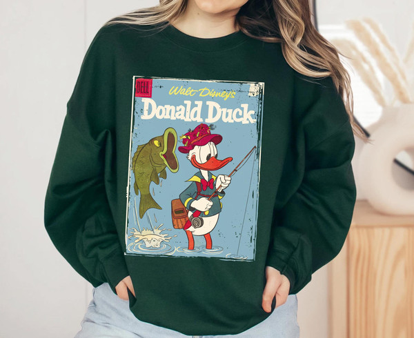 Funny Donald Duck Bass Fly Fishing Disney Shirt, Disney Fish