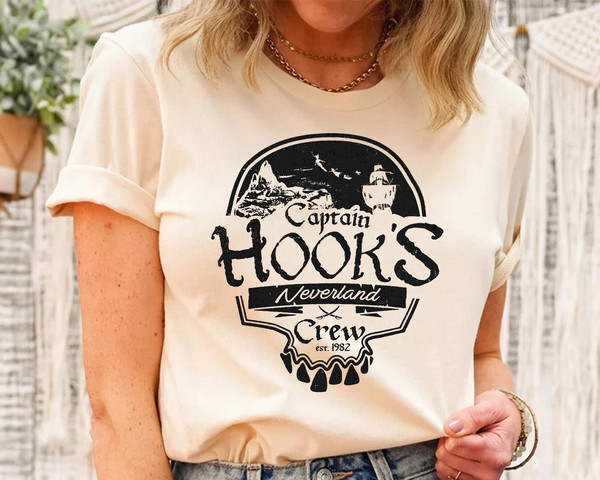 Retro Captain Hook Neverland Crew Shirt, Peter Pan Villains - Inspire Uplift