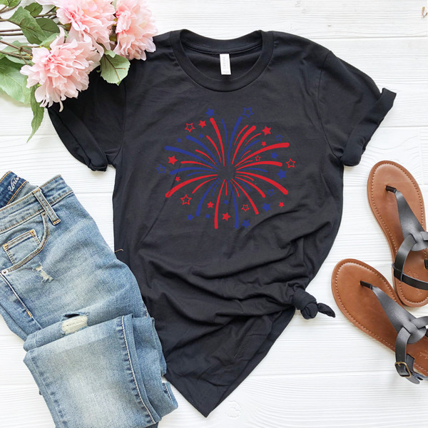 Firework USA Shirt, 4th Of July Shirt, Independence Day Shirt, Gift For American, Red White Blue Shirt, Patriotic Shirt, American Tee - 2.jpg
