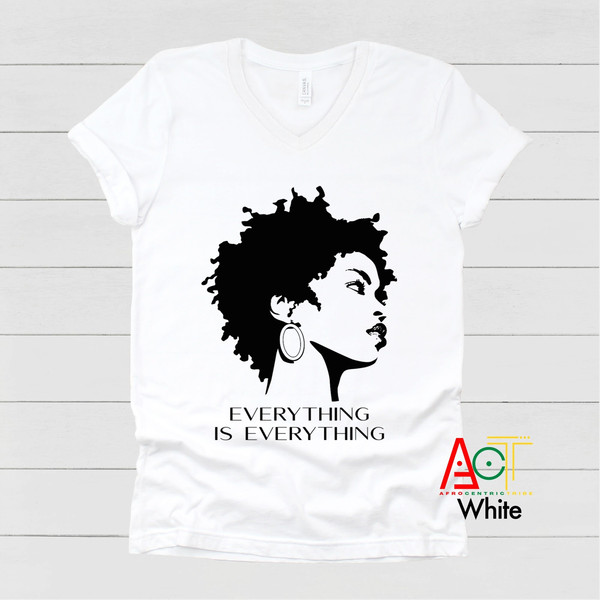 African Clothing For Women - Music V Neck - Black Girl V Neck - Concert V-Neck - Black Power - Black Girl Magic  Everything Is Everything - 4.jpg