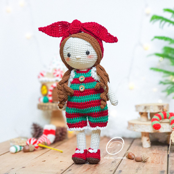 christmas doll amigurumi, crochet amigurumi doll, handmade doll, princess doll, noel doll, cuddle doll, amigurumi girl, christmas gifts.jpg