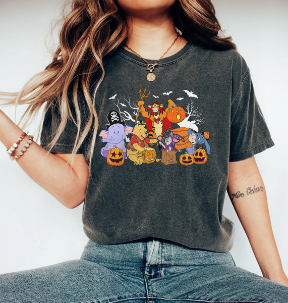 Vintage Winnie the Pooh Halloween Comfort Colors® Shirt, Retro Disney Halloween Shirt, WDW Magic Kingdom Shirt, Halloween Matching Shirt - 1.jpg