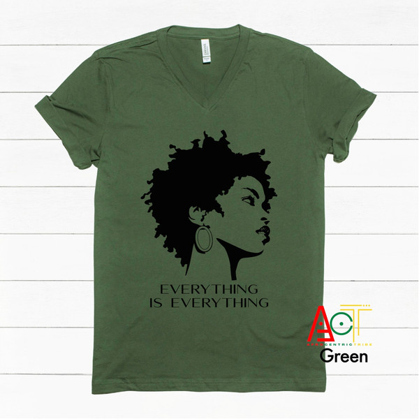 African Clothing For Women - Music V Neck - Black Girl V Neck - Concert V-Neck - Black Power - Black Girl Magic  Everything Is Everything - 1.jpg