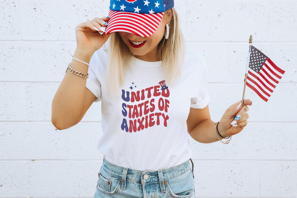 United States of Anxiety, Sarcastic USA Shirt, Funny 4th of July Shirts, Independence Day, Memorial Day, USA Crewneck, Christian 4th of July - 2.jpg