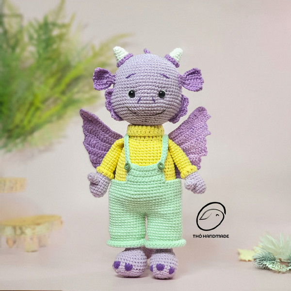 animated purple dragon, amigurumi baby dragon crochet doll, crochet doll for sale, amigurumi animals, crochet doll stuffed, baby shower gift.jpg