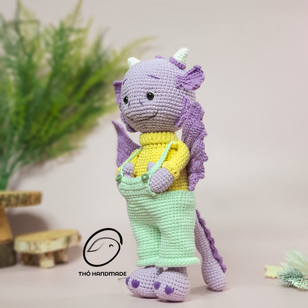animated purple dragon, amigurumi baby dragon crochet doll, crochet doll for sale, amigurumi animals, crochet doll stuffed, baby shower gift (6).jpg