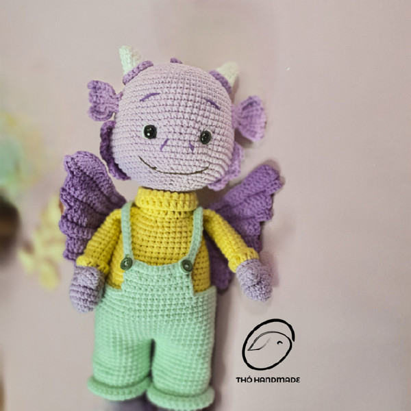 animated purple dragon, amigurumi baby dragon crochet doll, crochet doll for sale, amigurumi animals, crochet doll stuffed, baby shower gift (8).jpg