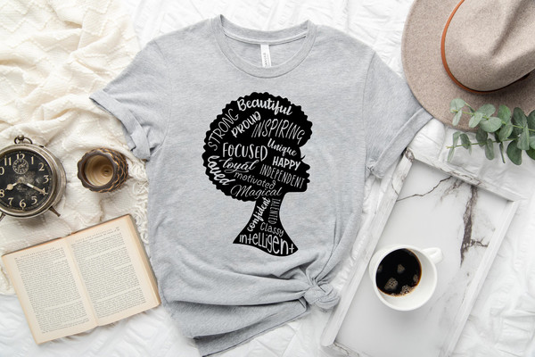 Powerful Afro Woman T-shirt, Afrocentric Shirt, Afro Woman Long Sleeve, Afro American Shirt, Black Woman Shirt, Black History Month Shirt - 3.jpg