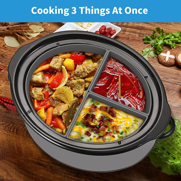 Slow Cooker Liners - Crock Pot Liners Silicone Insert Divider 3 IN 1, For 7  Quart Oval Slow Cookers, Reusable Silicone Slow Cooker Liner For Crock Pot