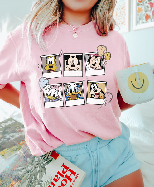 Retro Disney Mickey Polaroid Shirt, Mickey and Friends Comfort Colors Shirt, Disneyland Shirt, Disneyworld Shirt, Disney Family Trip Shirts - 3.jpg