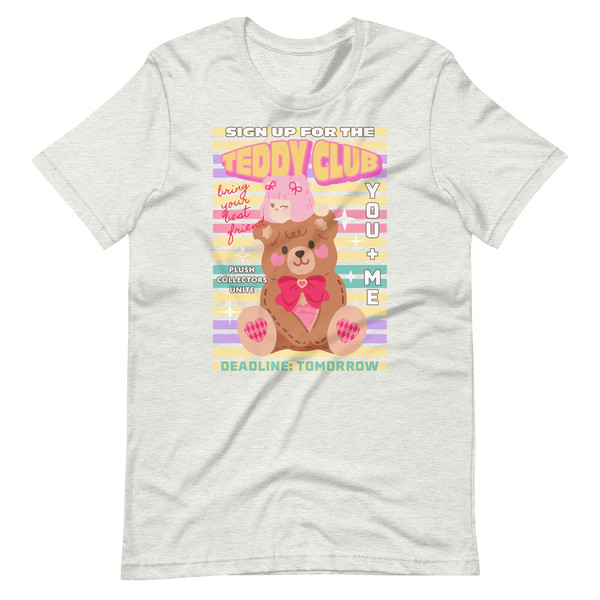 Teddy Club graphic Unisex t-shirt  Kawaii cute teddy bear illustration, KPOP anime harajuku highteen fashion, vintage kidcore aesthetic - 5.jpg