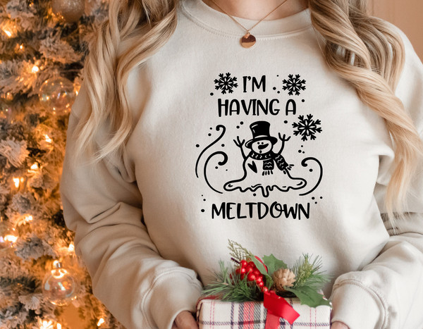 Christmas Sweatshirt,I'm Having Melting Down Shirt,Christmas Shirt,Funny Christmas Shirt,Cute Snowman Sweat,2023 New Year Tee,Christmas Gift - 1.jpg