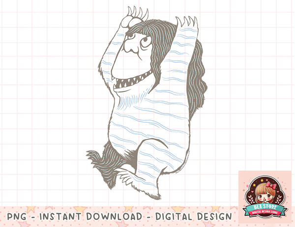 Where the Wild Things Are Striped Monster png, instant download, digital print.jpg