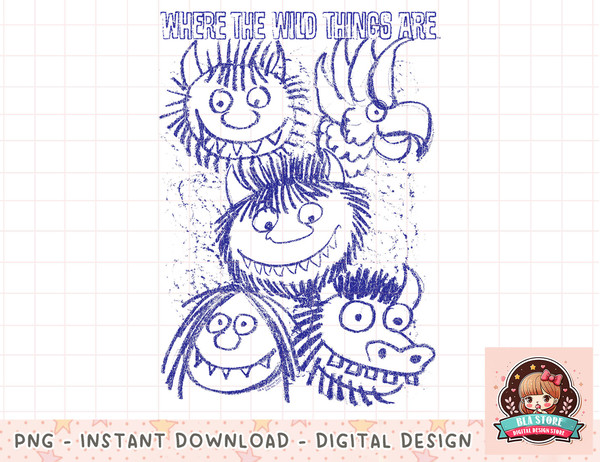 Where the Wild Things Are Wild Sketch png, instant download, digital print.jpg