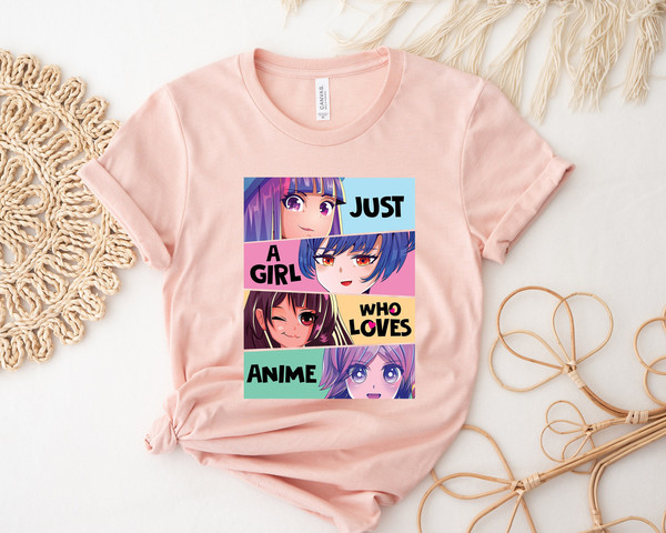 Just A Girl Who Loves Anime Shirt,Gift For Anime Lovers Shirt,Gojo Satoru,Itadori Yuuji,Fushiguro Megumi,Kugisaki Nobara,Anime Graphic Tee - 1.jpg