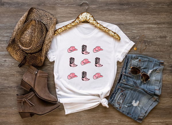 Rodeo Shirt,Cowgirl Hat And Boots Shirt,Wester Aztec Boho Shirt,Western American Rodeo,Country Girl Shirt,Howdy Cowboy Hat Shirt,Rodeo Gifts - 2.jpg