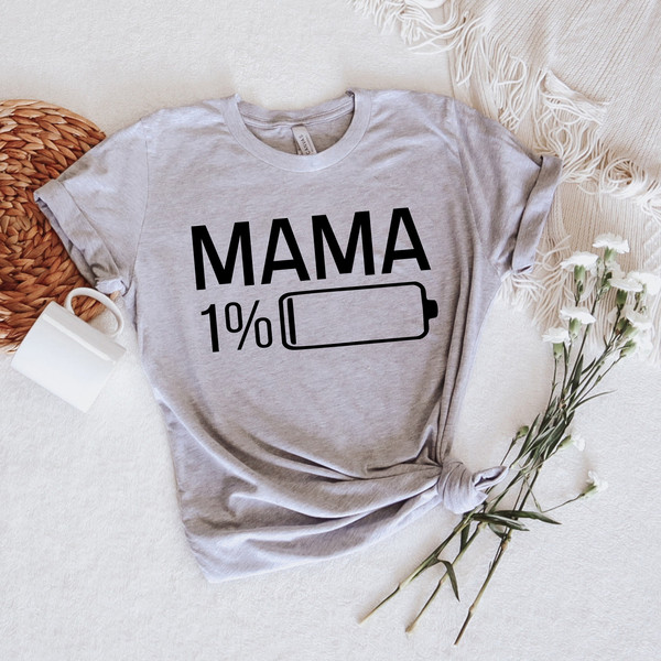 Tired Mommy Baby Shirts,Low Battery Charge Mama Tee,Family Matching T-Shirts,Charged Battery Shirts,Baby Announcement Shirts,Love Tired Mama - 3.jpg
